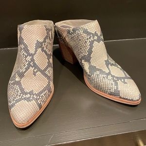 Dolce Vita Snake Stacked heel slides